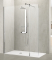 Novellini Kuadra H2 ścianka prysznicowa 97-100cm+37cm KUADH100-1K + KUADHA37-1K 