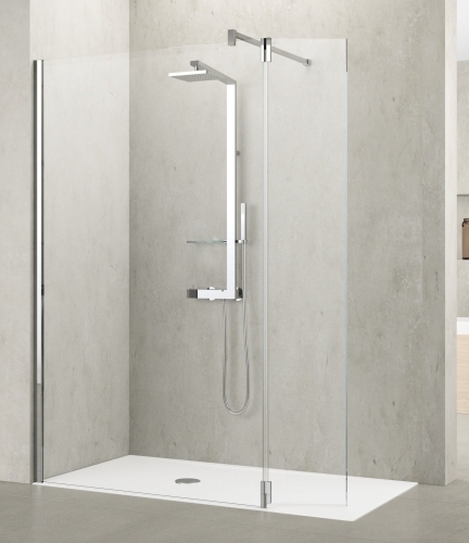 Novellini Kuadra H2 ścianka prysznicowa 97-100cm+37cm KUADH100-1K + KUADHA37-1K 