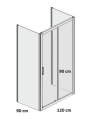 Sanplast TX5b kabina trójścienna prostokątna 90x120x90cm ze szkłem bezbarwnym W0, profile srebrne błyszczące 600-271-1120-21320-38-401