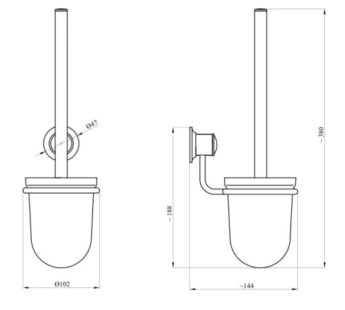 Andex Classic szczotka toaletowa, chrom 026CC