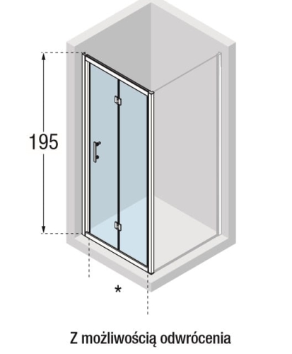 Novellini Kali S drzwi kabinowe składane 80 cm KALIS75-1B