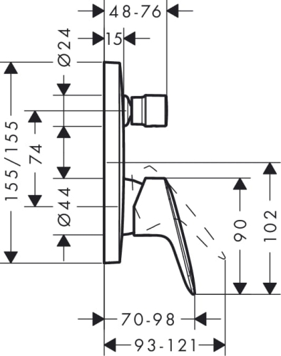 HansGrohe Logis bateria wannowa podtynkowa element zewnętrzny 71405000