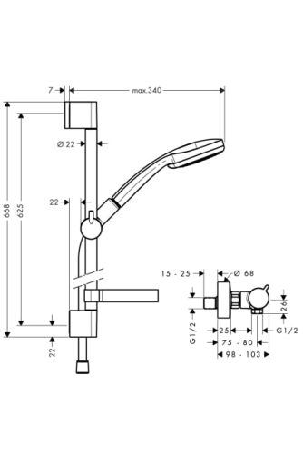 HansGrohe Croma 100 Vario/Ecostat Comfort Combi 27034000