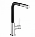 Kludi L-ine S bateria zlewozmywakowa z wyciąganą wylewką, chrom/czarny mat 408518775