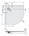 Sanplast Space Mineral brodzik półokrągły B-M/SPACE 80x80x1,5 645-290-0420-01-000