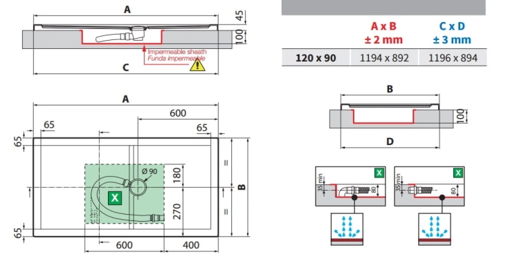 Novellini Olimpic Plus brodzik prostokątny 120x90x4,5cm, biały OL120904-30 