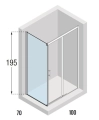 Novellini Kali PH+FH kabina prostokątna 70x100cm KALIPH96FH68-1B