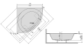 Sanplast Prestige wanna symetryczna WS/PR 150x150+ST16 610-070-0350-01-000 