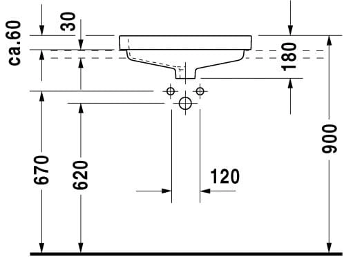 Duravit Vero umywalka wpuszczana w blat 55x46,5cm 0315550030 