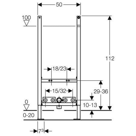 Geberit DuofixBasic element montażowy do bidetu podwieszanego h-112 cm 111.534.00.1