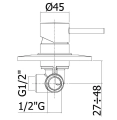 Paffoni Light bateria natryskowa podtynkowa, stal szczotkowana LIG010ST