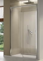 Sanswiss Top-Line S drzwi przesuwne dwuczęściowe 120cm(117,5-122,5cm), lewe, profile srebrny połysk, szkło bezbarwne TLS2G1205007