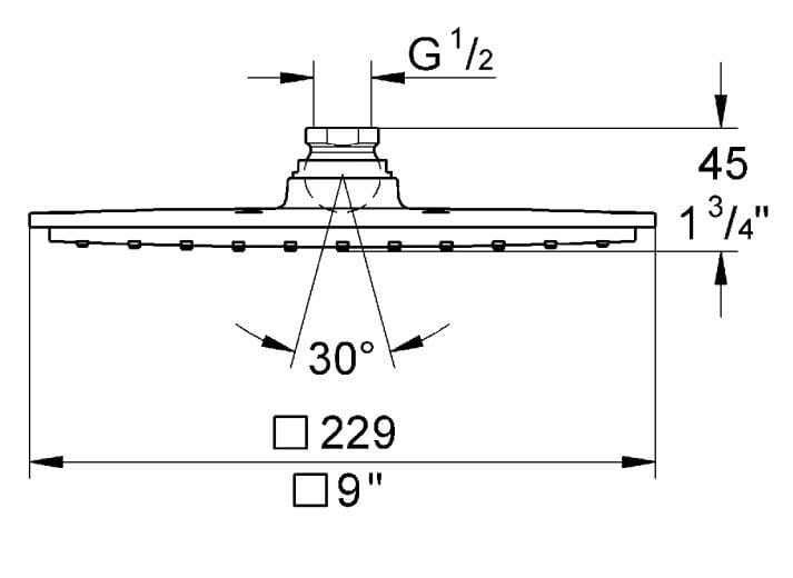 Grohe Rainshower deszczownica kwadratowa 23 cm 27479000