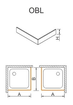 Sanplast Space Mineral obudowa brodzika typ L kwadratowego 80 cm OBL 80x80x9 625-400-1020-01-000
