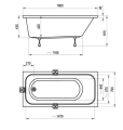 Ravak Chrome wanna prostokątna 160x70 cm C731000000