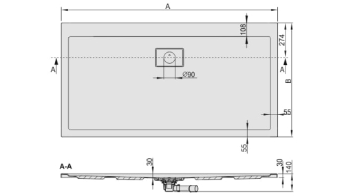 Sanplast Space Line brodzik prostokątny B/SPACE 70x120x3 615-110-0640-01-000