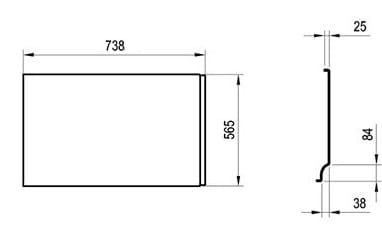 Ravak panel A boczny U 75 CZ00130A00
