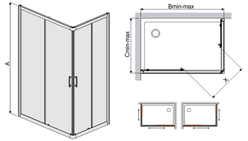Sanplast TX5b kabina prostokątna 80x100 cm W15 sm 600-271-0200-39-231