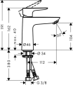 HansGrohe Talis E Comfort Zone 110 bateria umywalkowa, bez korka 71712000