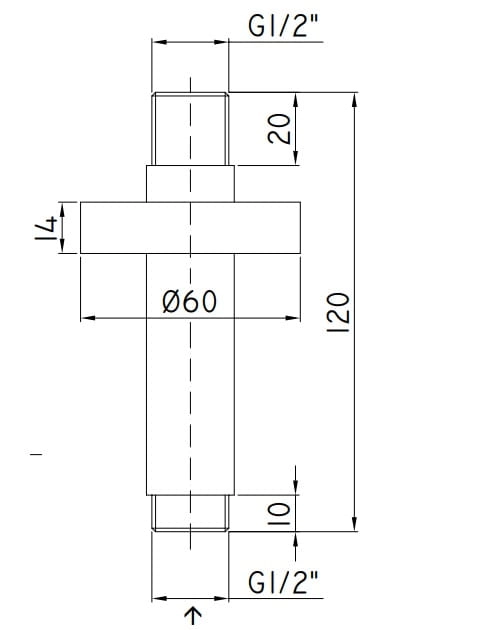 Paffoni ramię prysznicowe sufitowe 120 mm ZSOF118CR 