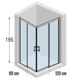 Novellini Kali A-H kabina prostokątna 120x90cm KALIAH86L116L-1B