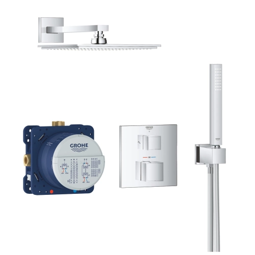 Grohe Grohtherm Cube komplet prysznicowy z deszczownicą i termostatem 34741000