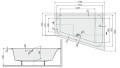 Sanplast Free Line wanna trapezowa prawa WTP/FREE 175x135x80+STW 610-040-1330-01-000