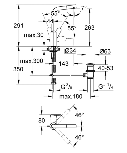 Grohe Eurodisc Cosmopolitan bateria umywalkowa 23054002