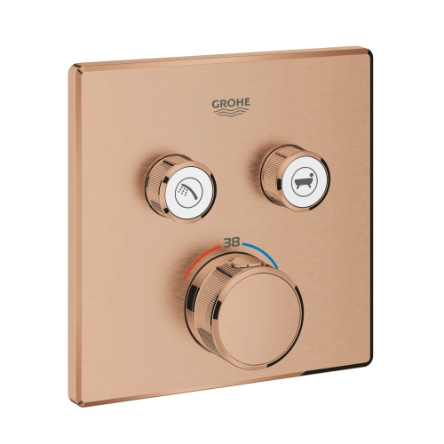 Grohe Grohtherm SmartControl Cube bateria termostatyczna do obsługii 2 wyjść, element zewnętrzny brushed warm sunset 29124DL0