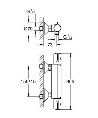 Grohe Grohtherm 800 Cosmopolitan bateria prysznicowa z termostatem 34558000