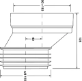 McAlpine przyłącze kanalizacyjne, krótkie 125mm, mimośrodowe z przesunięciem 40mm HC38