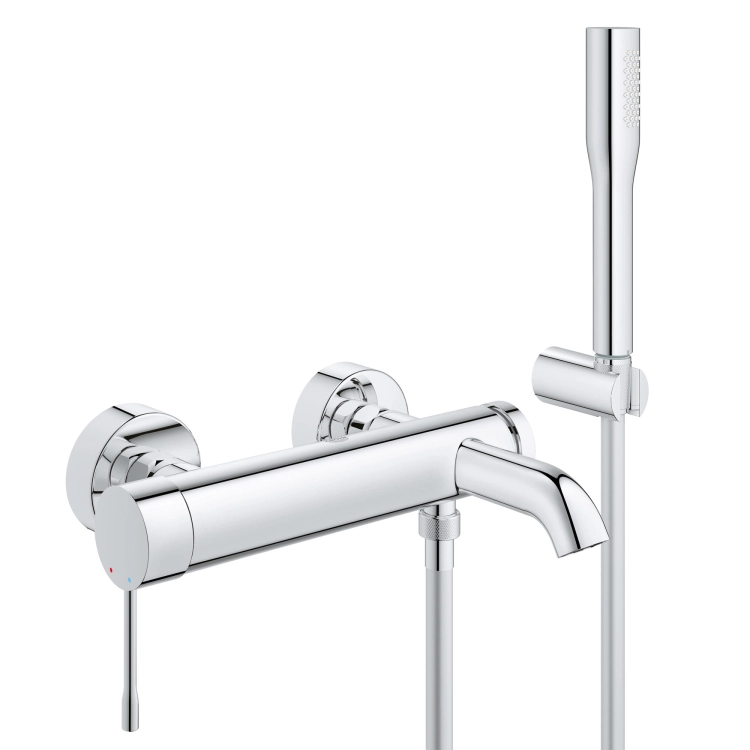 Grohe Essence New bateria wannowa ścienna z natryskiem 33628001