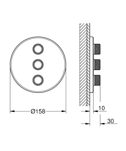 Grohe Grohtherm SmartControl potrójny zawór odcinający, element zewnetrzny 29122000