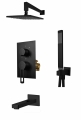 Paffoni Ringo Black zestaw wannowy podtynkowy z deszczownicą, czarny mat RIN019ZSCW3A.NO
