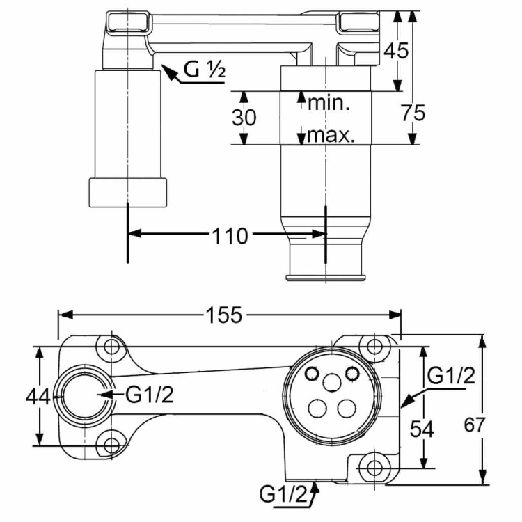 Kludi element podtynkowy baterii umywalkowej 38243
