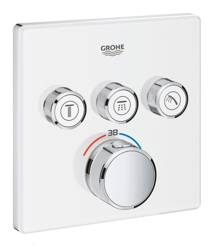Grohe Grohtherm SmartControl bateria termostatyczna do obsługi trzech wyjść wody, element zewnętrzny, moon white 29157LS0