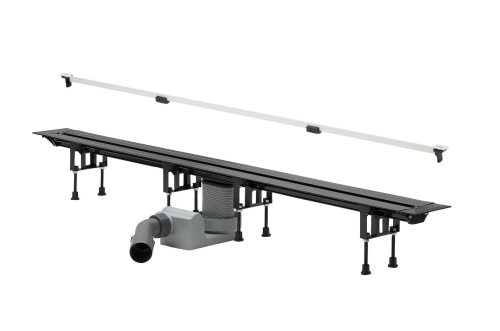 Viega Advantix Vario odpływ liniowy regulowany 30-120 cm model 4965.10 z rusztem stal biała SR4 model 4965.33, 686277+711887