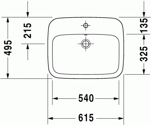 Duravit Durastyle umywalka blatowa 61,5x49,5cm 0374620000