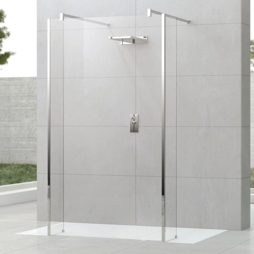 Novellini Kuadra HF Walk-In ścianka wolnostojąca z dwoma stałymi panelami 40+94+40cm, szkło bezbarwne, chrom KUADFC96HL40-1K