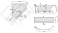 Sanplast Space Line wanna narożna symetryczna WS-kpl/SPACE 140x140+SP 610-100-0750-01-000