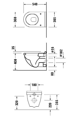 Duravit Starck 3 miska podwieszana 54x36,5cm 2200090000