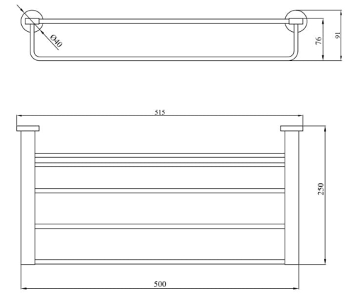Andex Norwegian wieszak półka 50cm 461SG