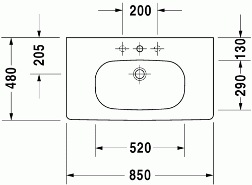 Duravit D-code umywalka meblowa 85x48cm 0342850000
