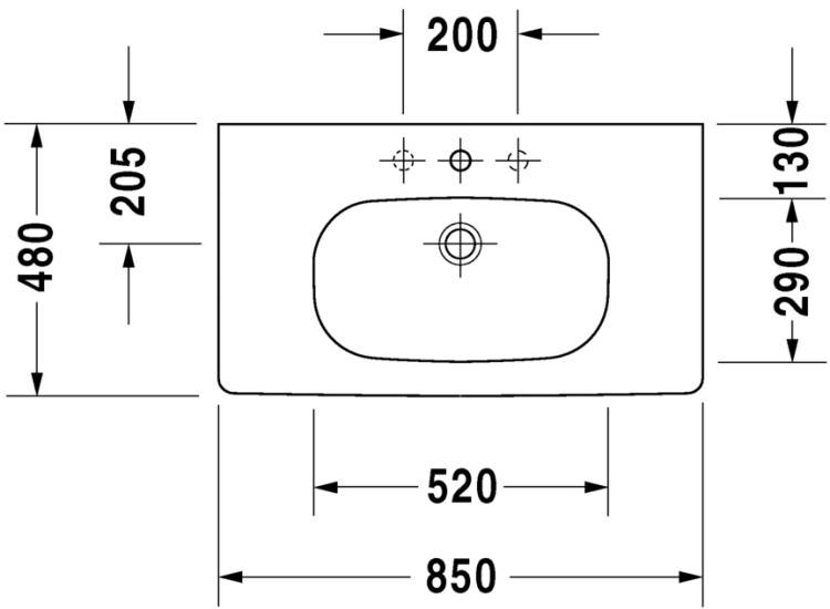 Duravit D-code umywalka meblowa 85x48cm 0342850000