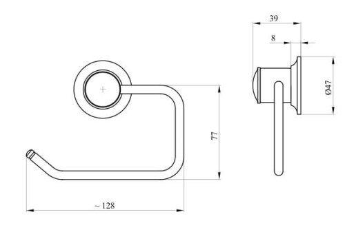 Andex Classic wieszak na papier, chrom 013/CC