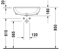 Duravit D-code umywalka półblatowa 55x44 cm 0339550000