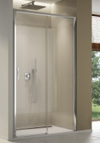 Sanswiss Top-Line S drzwi przesuwne dwuczęściowe 120cm(117,5-122,5cm), prawe, profile srebrny połysk, szkło bezbarwne TLS2D1205007