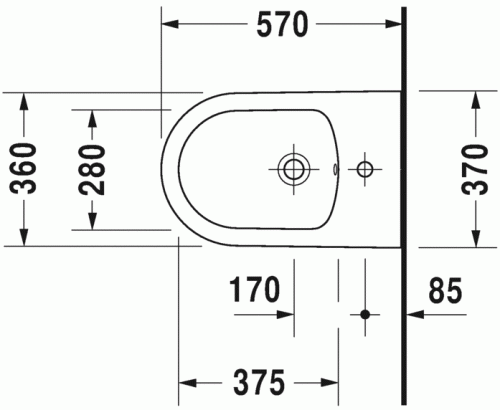 Duravit Me by Starck bidet podwieszany 57x37cm 2288150000