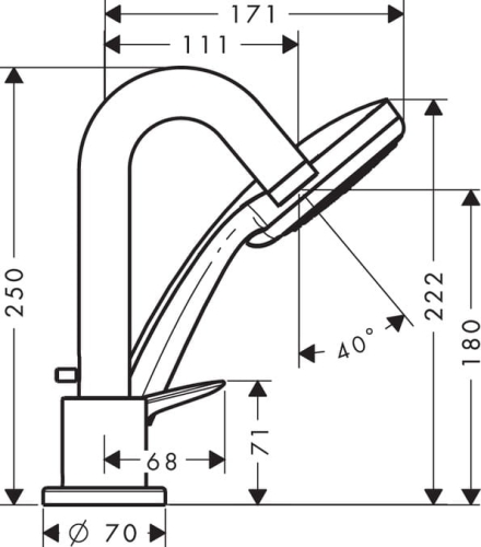 HansGrohe Logis bateria wannowa 3-otw. element zewnętrzny 71313000
