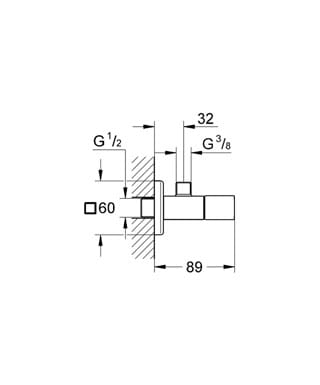 Grohe Eurocube zawór przyłączeniowy 1/2"x3/8" 22012000